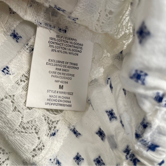 Rewind Ivory White Going Out Top Lace Trim Boho Y2K Fairy Size M Lightweight - Picture 8 of 8